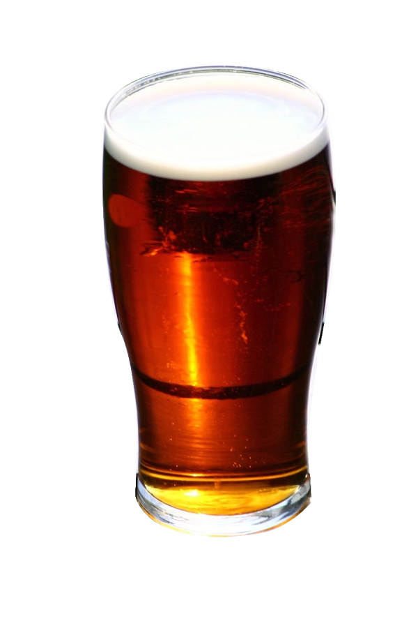 A glass of beer on a black background.